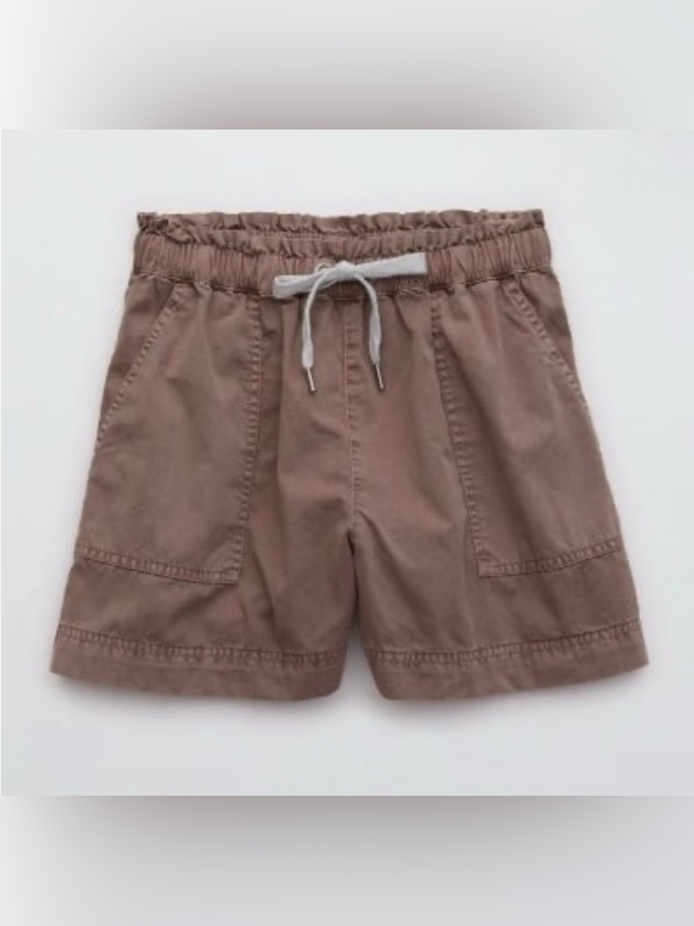 Aerie Paperbag Waist Utility Shorts Mauve Taupe Drawstring 3" Inseam Large NWT